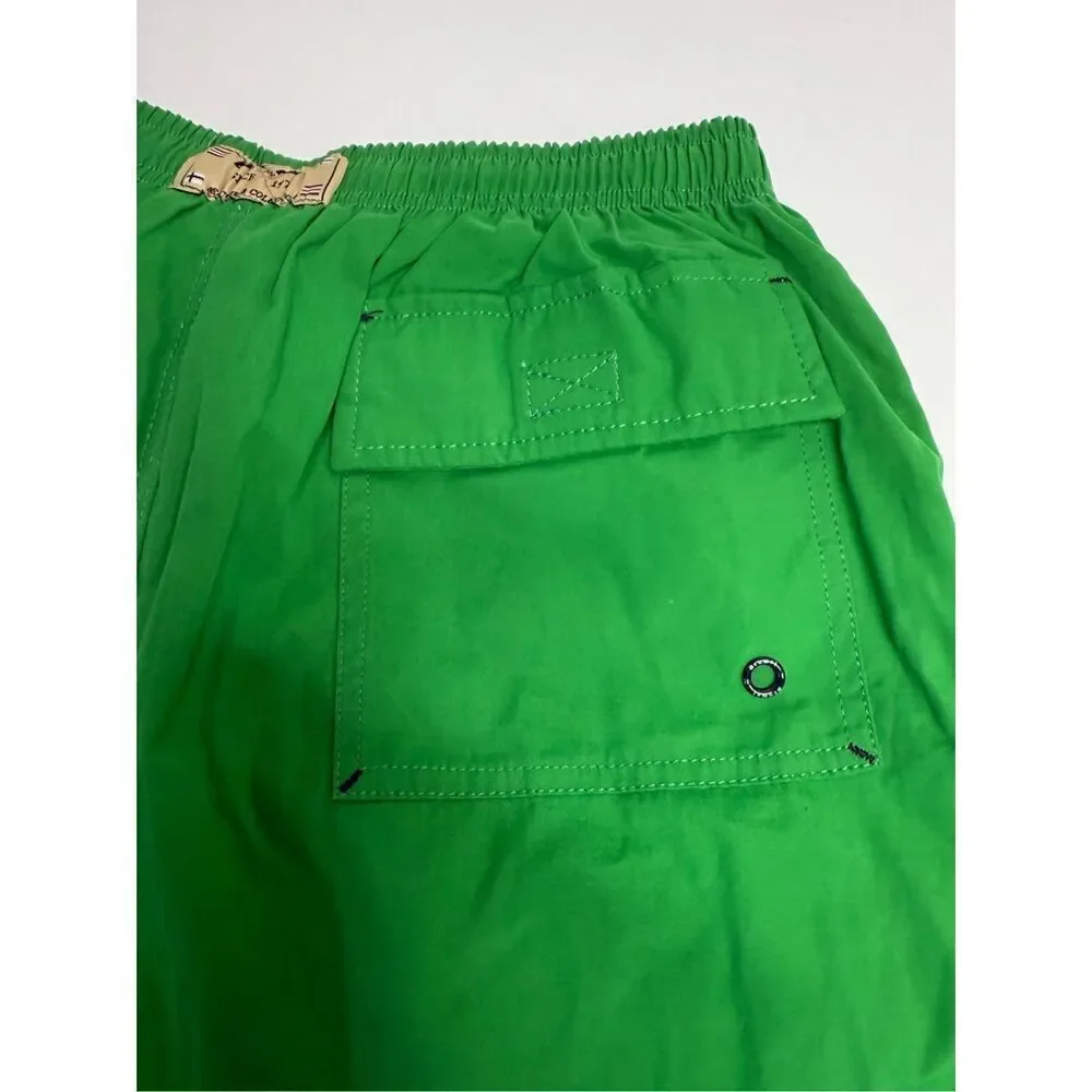 NWT Brumel Boys Swim Trunks Shorts Size M Mesh Lined Green